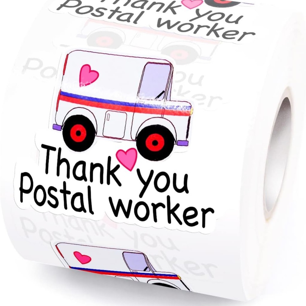 100 Thank You Stickers Express Gratitude Love & Support‎ USPS Workers - Picture 3 of 4